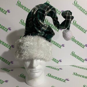 Ugly Christmas Hat Holiday Time Flexible Shape Santa Buffalo Plaid Green White